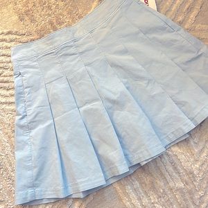 American Eagle Pleated Preppy Skirt Zip Back Size 6 R Y2K 2000s Baby Light Blue
